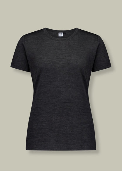 Women's Crew T-Shirt - 100% Merino Wool, Slate Grey