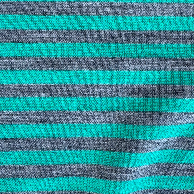 Men's Boxer Brief - 100% Merino Wool, Mint Charcoal Stripe