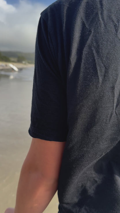 Men's Crew T-shirt - 100% Merino Wool, Black