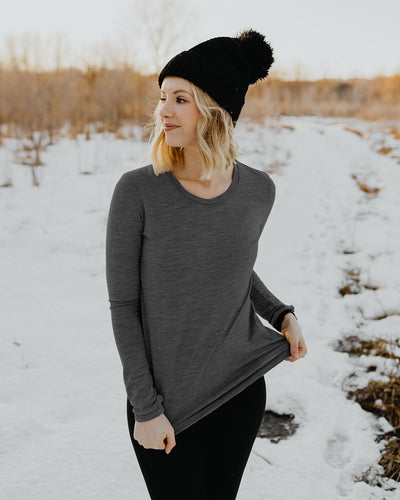 Women's OG Long Sleeve - 100% Merino Wool, Slate Grey