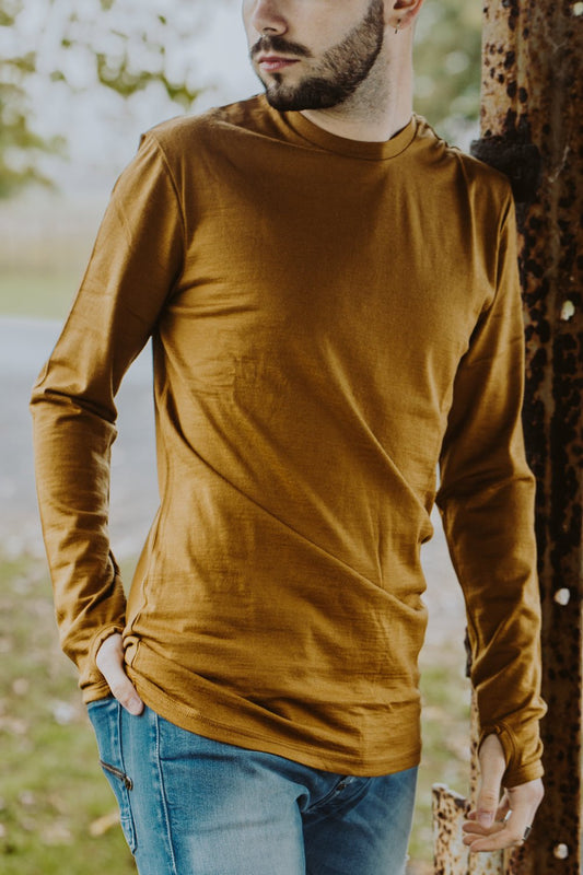 Merino 365 OG Long Sleeve with Thumbloops Top, Ochre