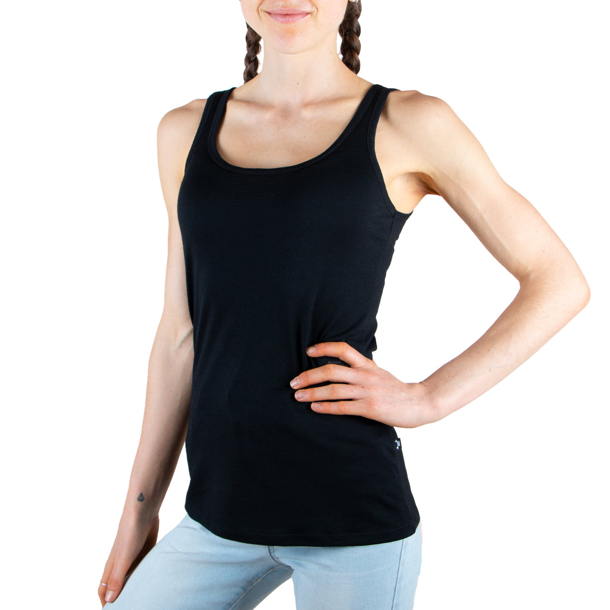 Merino 365 Women's Scoop Neck Tank Top - Black