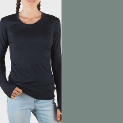 Merino 365 Women's OG Long Sleeve with Thumbloops Top, Black