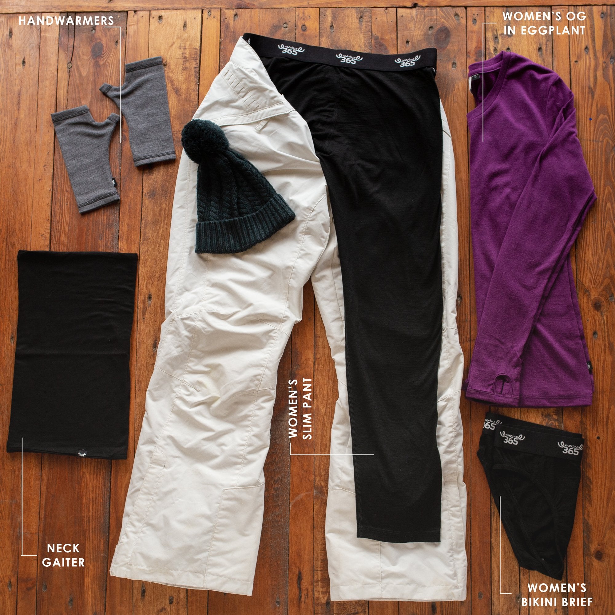 Merino 365 Women's Slim Pant with Comfort Waistband, Black